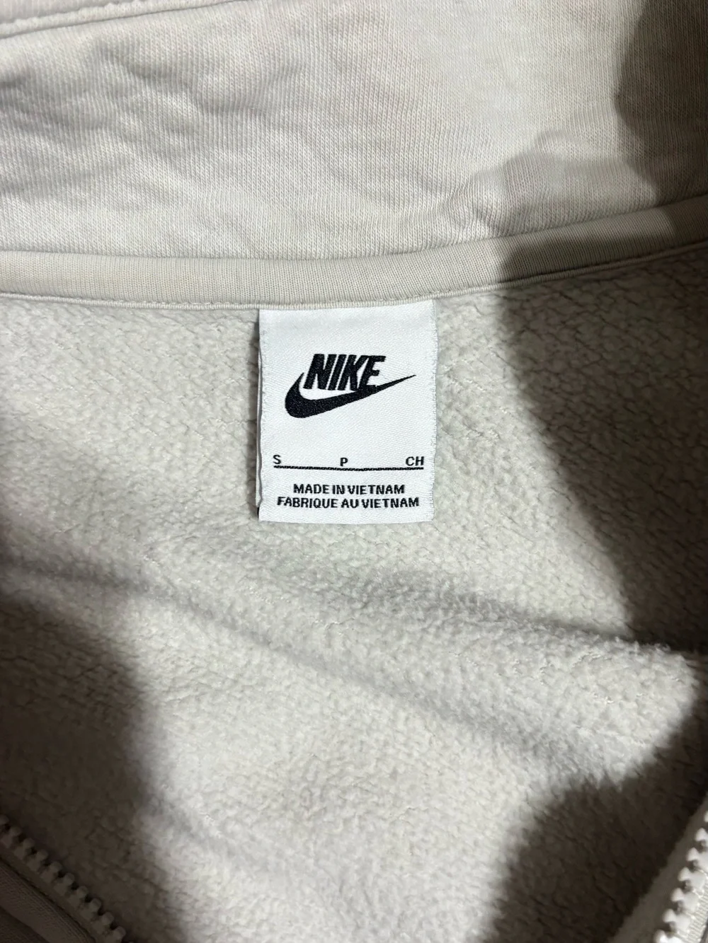 Nike Women's Light Cream Quarter-Zip Pullover Sweater